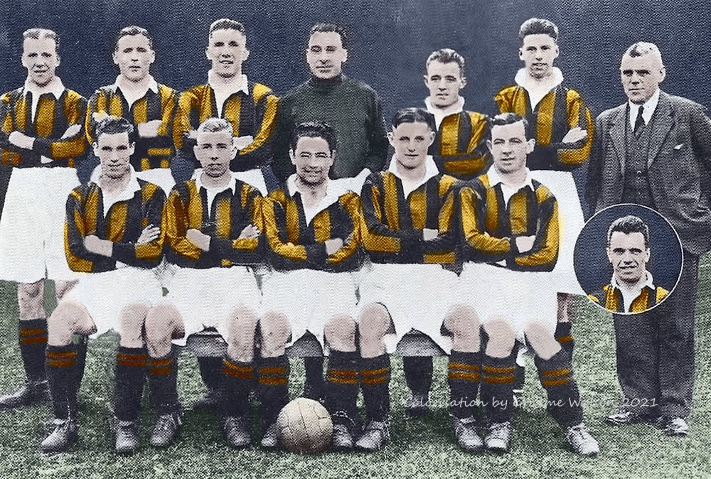 Aberdeen F.C. 1932-33, Original B&W picture - No copyright - attached. Colorisation by Graeme Watson 2021.