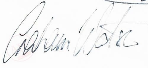 From Graeme Watson's personal collection, of autographs & memorabilia - Graham Watson autograph.
