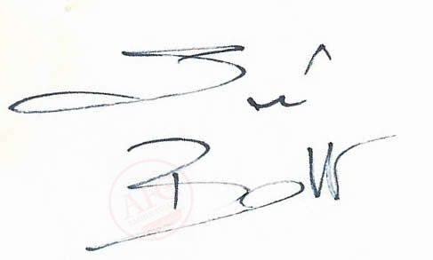 From Graeme Watson's personal collection, of autographs & memorabilia - Jim Bett autograph.
