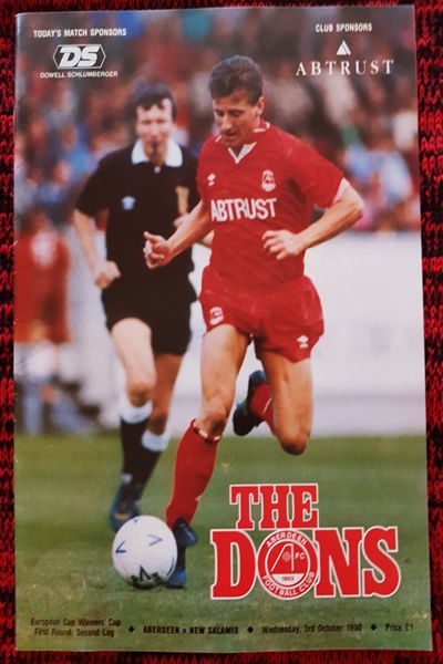 From Graeme Watson's personal collection - Aberdeen v New Salamis 03 Oct 1990, programme