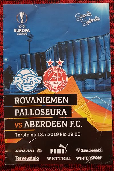 From Graeme Watson's personal collection - RoPS v Aberdeen 18 Jul 2019, programme