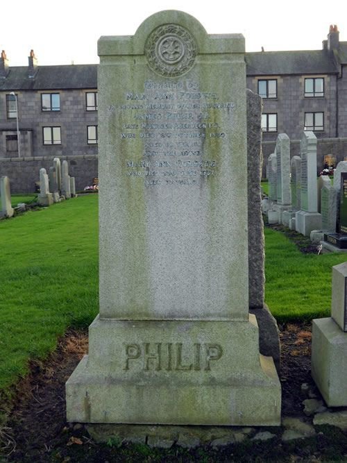 James & Mary Philip's Grave Stone - Courtesy of Stuart Wilkie