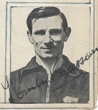 From Graeme Watson's personal collection, Tommy Pearson autograph and photo.