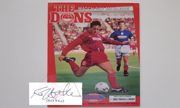 Aberdeen v Rangers 12 February 1995, first match programme and autograph