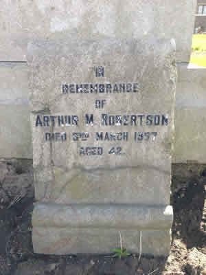 Arthur M. Robertson's grave - Courtesy of The Robertson Family