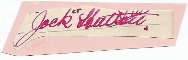 From Graeme Watson's personal collection, Jock Hutton autograph.