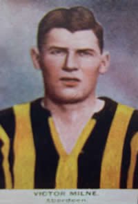 Victor Edmond 'Vic' Milne M.A. Football Card - No copyright - attached - Graeme Watson 2020.