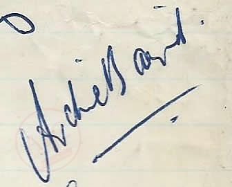 From Graeme Watson's personal collection, Archie Baird autograph.