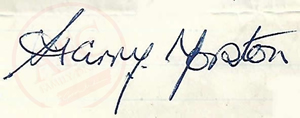 From Graeme Watson's personal collection, Harry Yorston autograph.