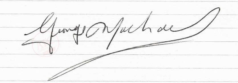 From Graeme Watson's personal collection, George Mulhall autograph.