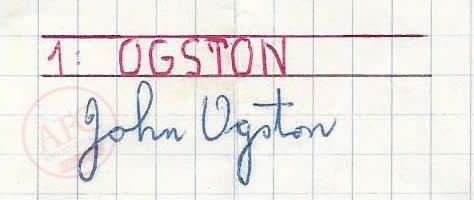 From Graeme Watson's personal collection, John Ogston autograph.