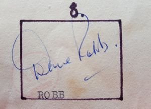 From Graeme Watson's personal collection, Davie Robb autograph.