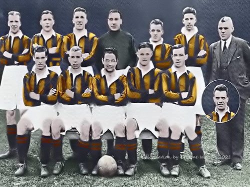 Aberdeen Football Club 1932-33, Team Photo - original B&W picture - No copyright - attached - Colorisation by Graeme Watson 2021