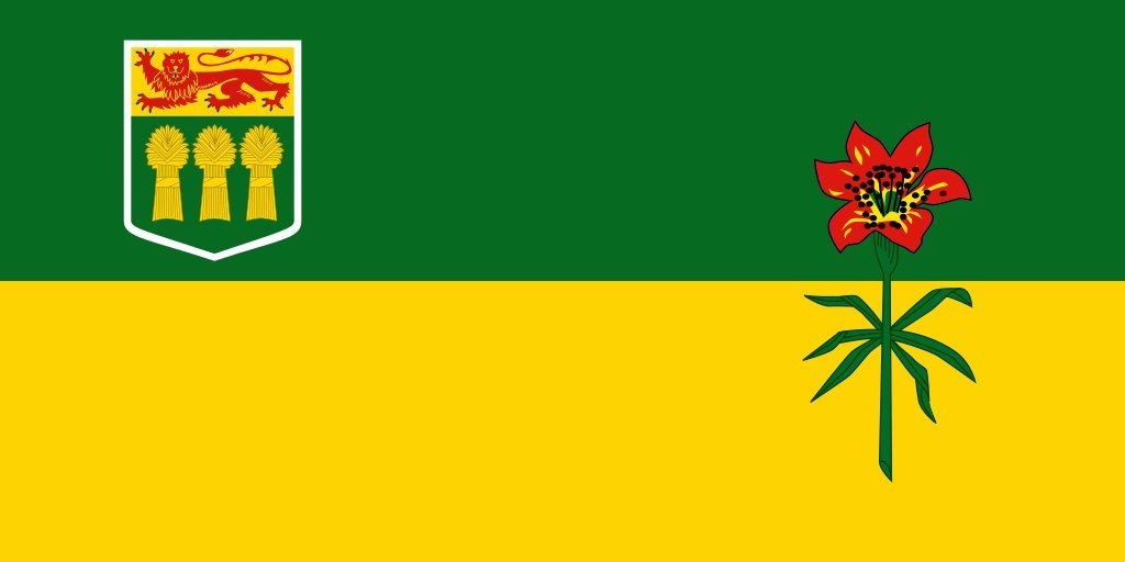 Flag of Saskatchewan - in the public domain