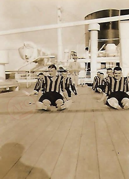 On board ‘Stirling Castle’ship - From Graeme Watson's personal collection, of rare personal Photos of Aberdeen Football Club's, Tour of South Africa 1937 - Copyright © 2020 Graeme Watson.