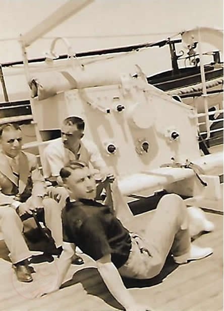 On board ‘Stirling Castle’ship - From Graeme Watson's personal collection, of rare personal Photos of Aberdeen Football Club's, Tour of South Africa 1937 - Copyright © 2020 Graeme Watson.