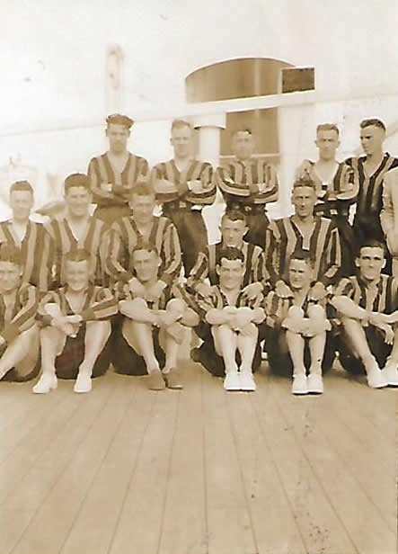Aberdeen FC’s 1937 tour party, group photo. On board ‘Stirling Castle’ship - From Graeme Watson's personal collection, of rare personal Photos of Aberdeen Football Club's, Tour of South Africa 1937 - Copyright © 2020 Graeme Watson.