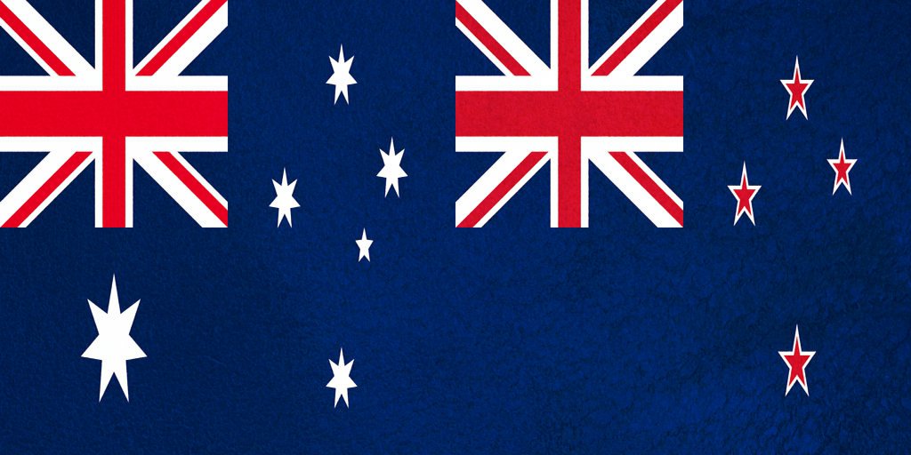 Flag of Australia, New Zealand - in the public domain