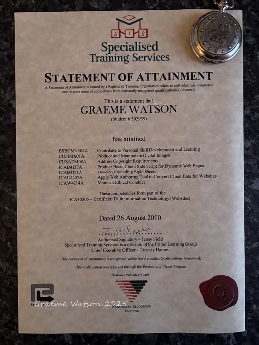 Certificate IV in Information Technology (Websites) - SCQF 7 or NVQ level 3 (GCSE equivalent) 