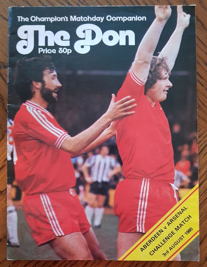 Aberdeen v Arsenal 03 August 1980, programme
