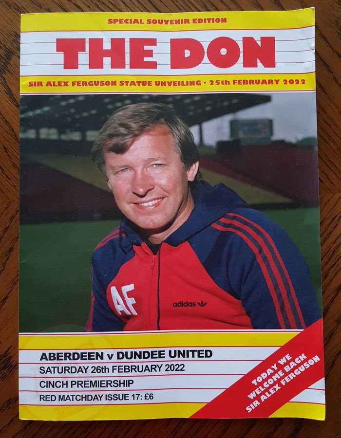 Aberdeen 1 v 1 Dundee United 26 Feb 2022, programme