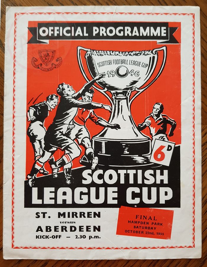 Aberdeen v St Mirren 22 Qctober 1955, programme
